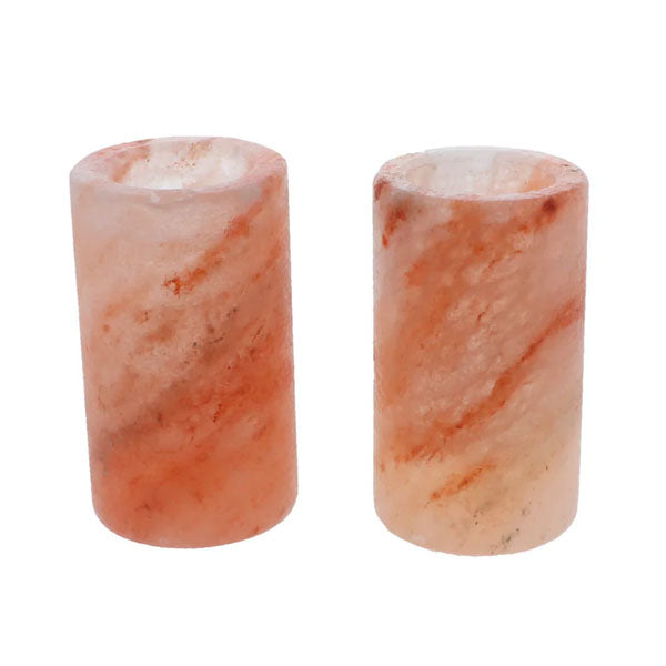 Himalayan Salt Shot Glass Set – 2 Glasses with Serving Block