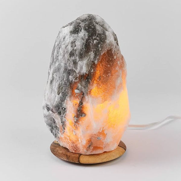 Natural Gray Himalayan Rock Salt Lamp – Hand-Carved