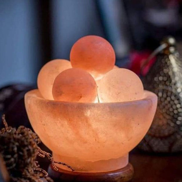 Himalayan Rock Salt Lamp Bowl with Salt Balls