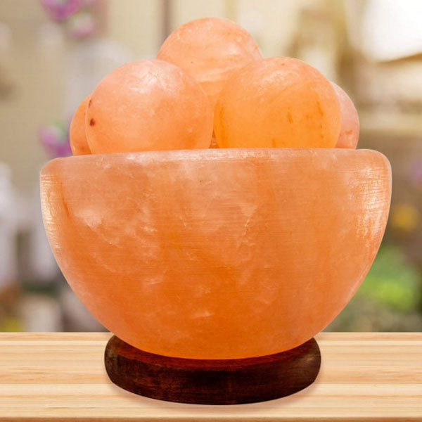 Himalayan Rock Salt Lamp Bowl with Salt Balls