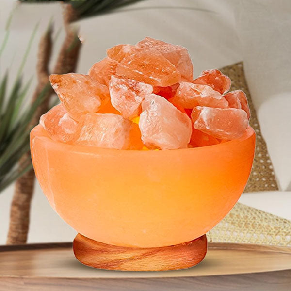 Himalayan Rock Salt Lamp – Fire Bowl Design with Natural Salt Chunks