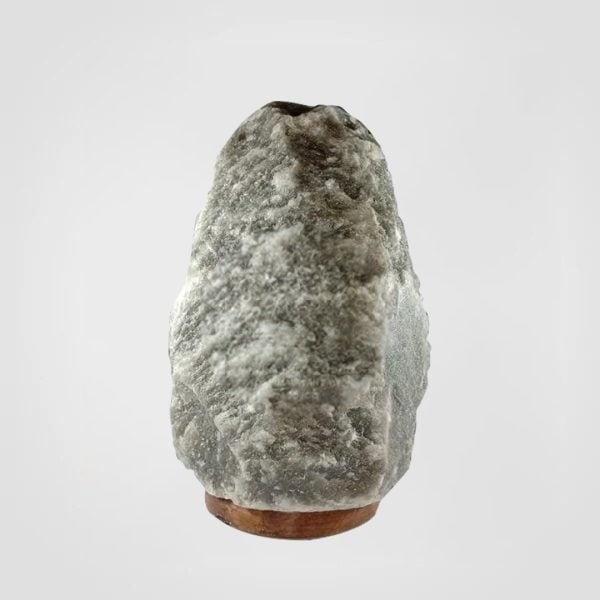 Natural Gray Himalayan Rock Salt Lamp – Hand-Carved